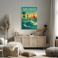 San Diego Where the Sea Meets the Sun Poster PosterGoat