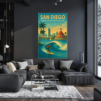 San Diego Where the Sea Meets the Sun Poster PosterGoat