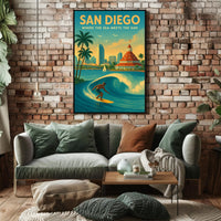 San Diego Where the Sea Meets the Sun Poster PosterGoat