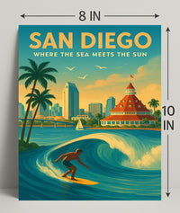 San Diego Where the Sea Meets the Sun Poster PosterGoat