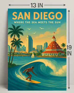 San Diego Where the Sea Meets the Sun Poster PosterGoat