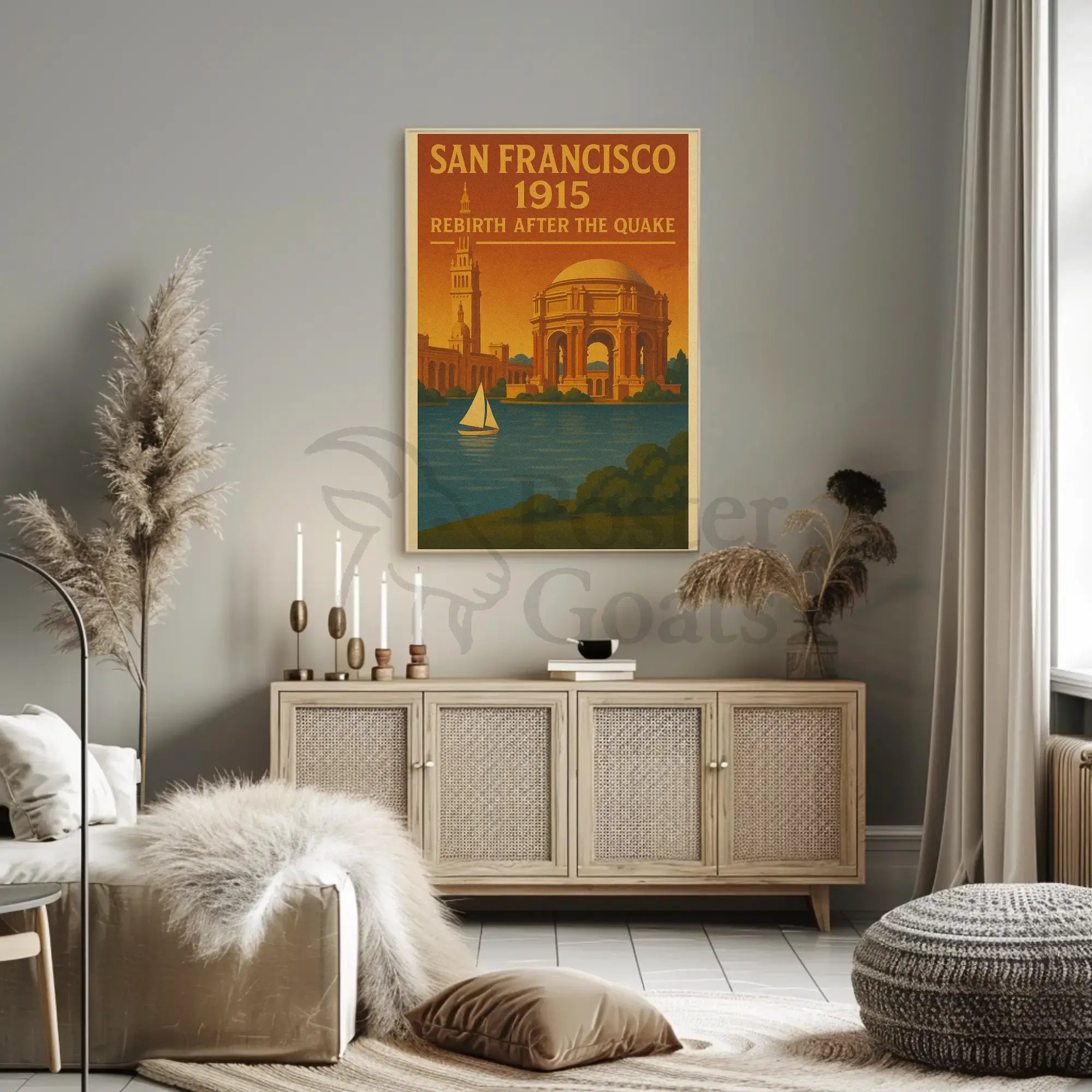 San Francisco 1915 Renewal Vintage Travel Poster PosterGoat