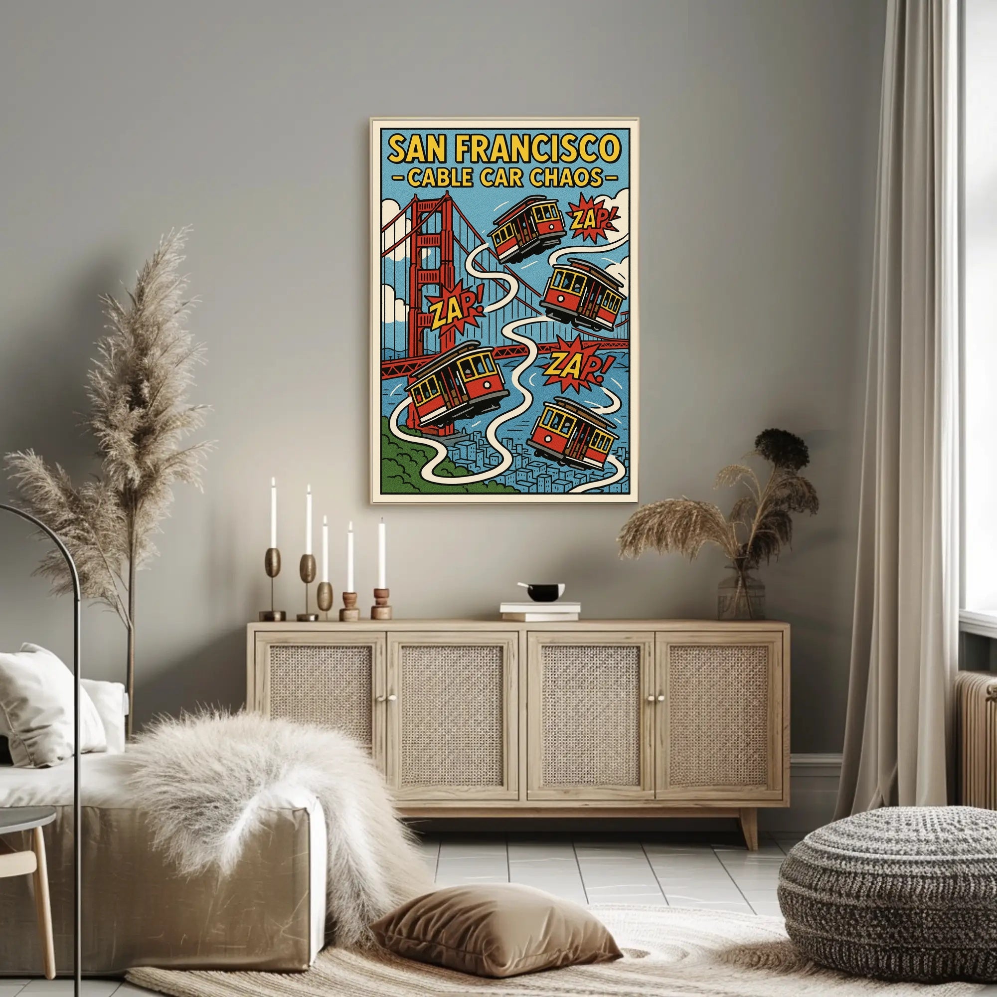 San Francisco Cable Cars Travel Poster PosterGoat