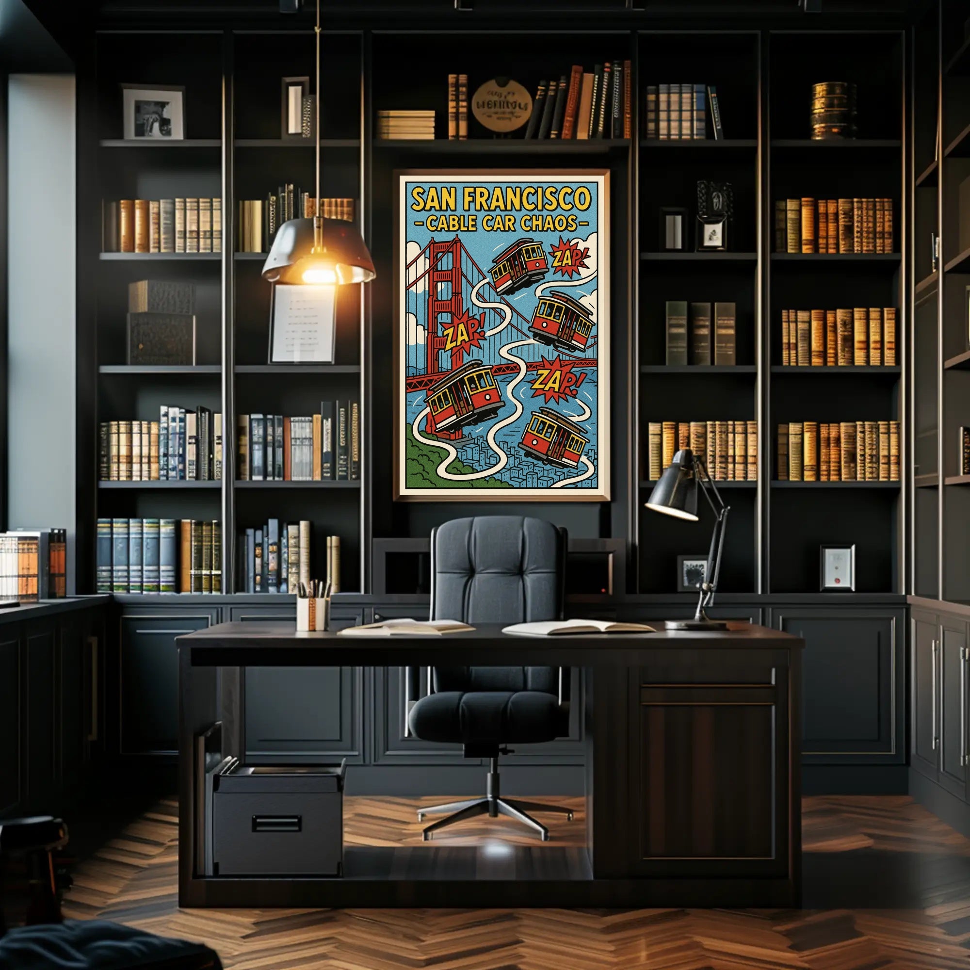 San Francisco Cable Cars Travel Poster PosterGoat