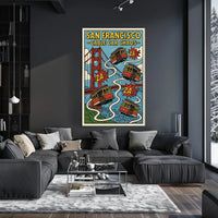 San Francisco Cable Cars Travel Poster PosterGoat