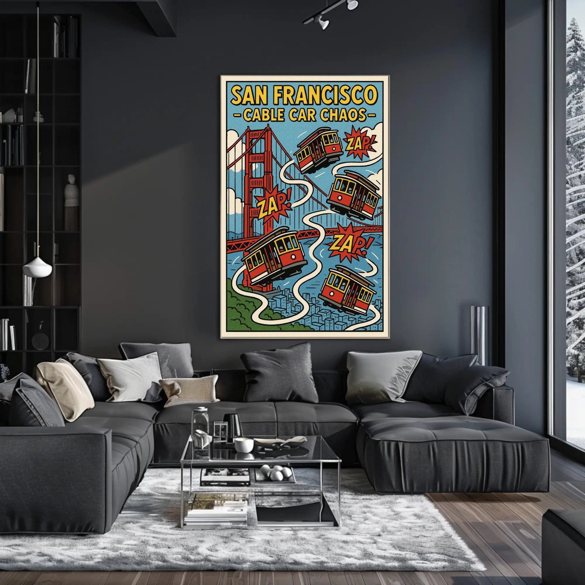 San Francisco Cable Cars Travel Poster PosterGoat