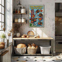 San Francisco Cable Cars Travel Poster PosterGoat