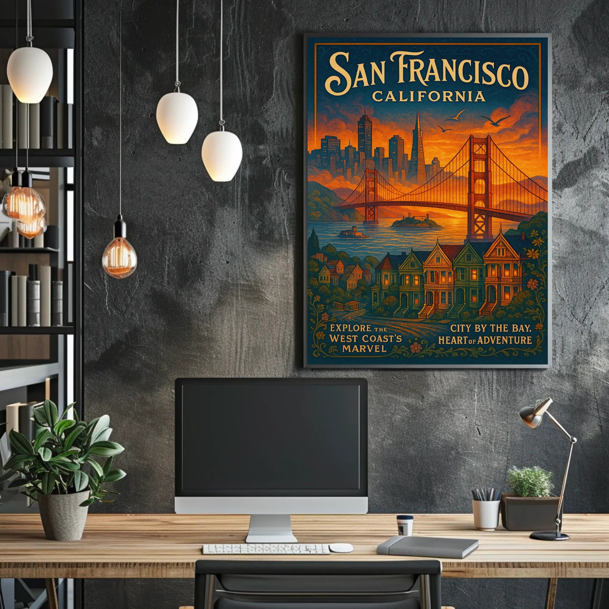 San Francisco City By The Bay Poster PosterGoat