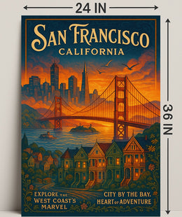 San Francisco City By The Bay Poster PosterGoat