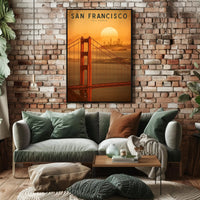 San Francisco Golden Gate Sunset Urban Cityscape Travel Poster PosterGoat