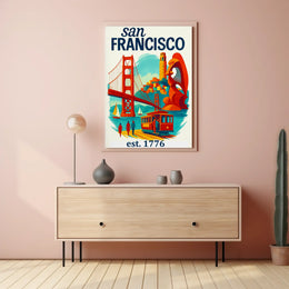 San Francisco Iconic Landmarks Illustrated Travel Poster PosterGoat