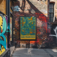 San Francisco Icons in Geometric Style Travel Poster PosterGoat