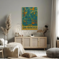 San Francisco Icons in Geometric Style Travel Poster PosterGoat