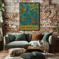 San Francisco Icons in Geometric Style Travel Poster PosterGoat