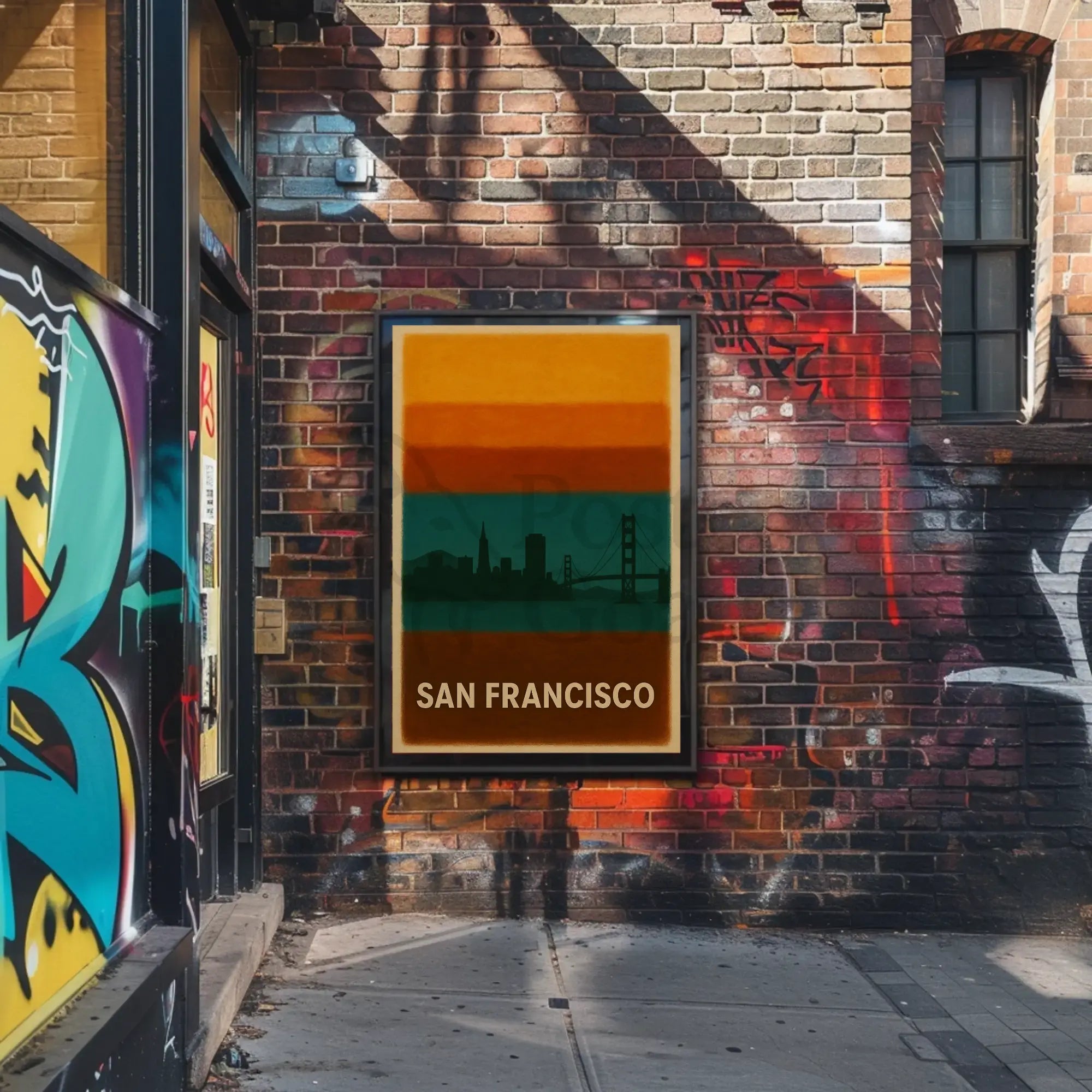 San Francisco Skyline Silhouette Travel Poster PosterGoat