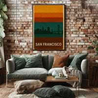 San Francisco Skyline Silhouette Travel Poster PosterGoat