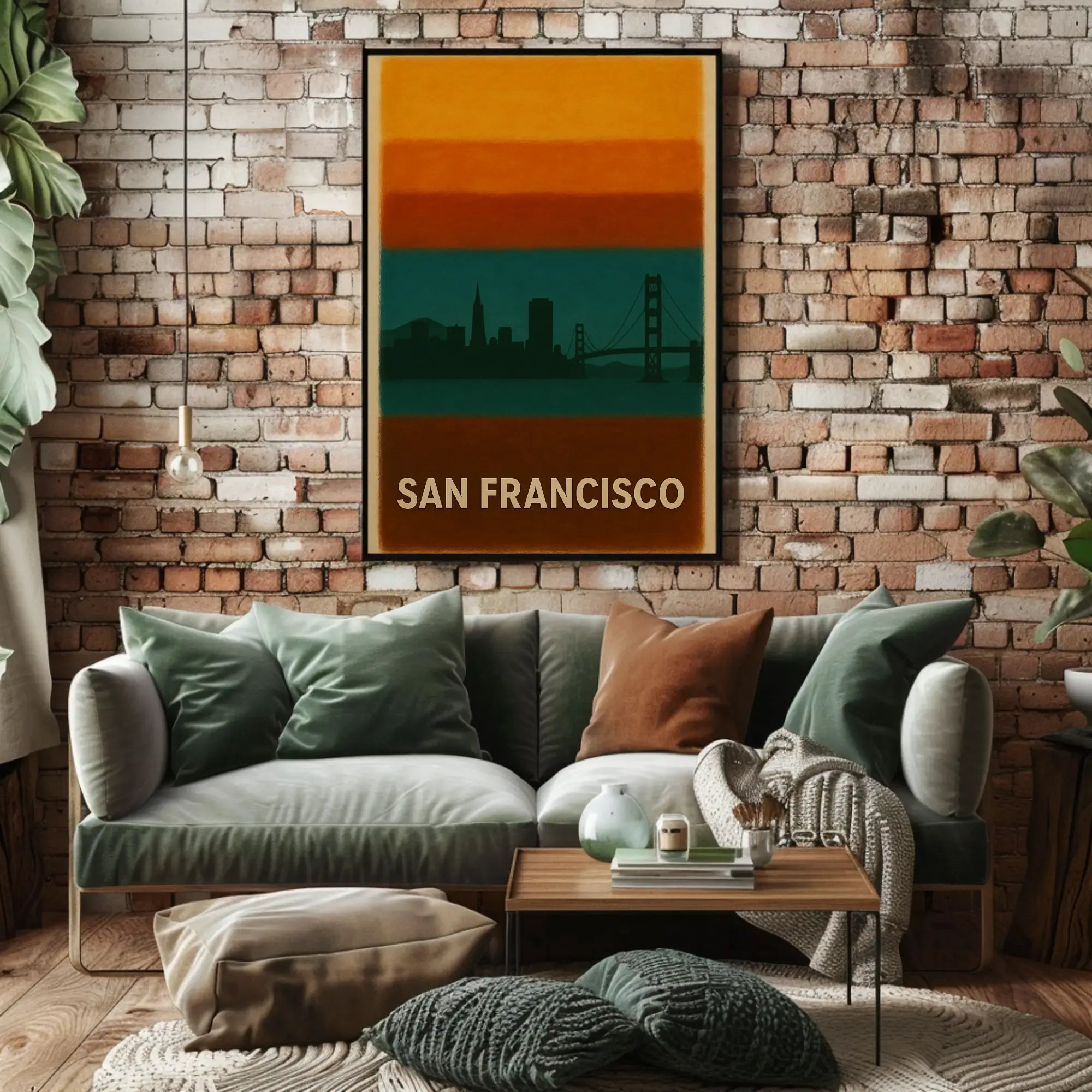 San Francisco Skyline Silhouette Travel Poster PosterGoat