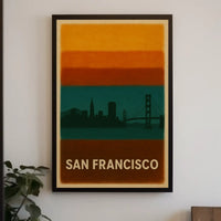 San Francisco Skyline Silhouette Travel Poster PosterGoat