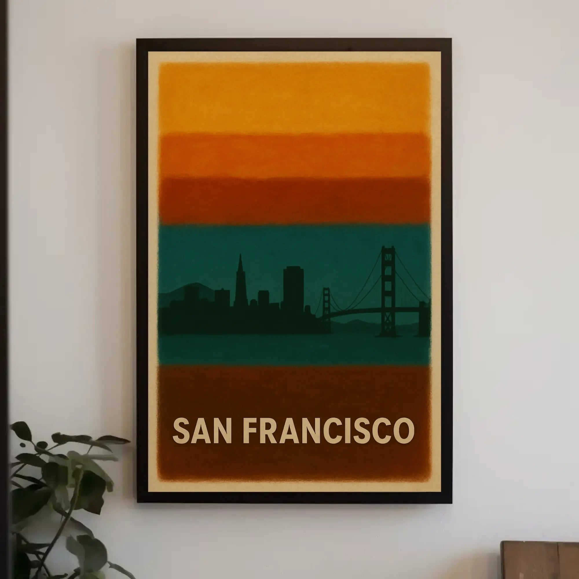 San Francisco Skyline Silhouette Travel Poster PosterGoat