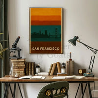 San Francisco Skyline Silhouette Travel Poster PosterGoat