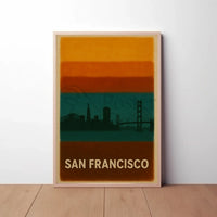 San Francisco Skyline Silhouette Travel Poster PosterGoat