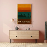 San Francisco Skyline Silhouette Travel Poster PosterGoat