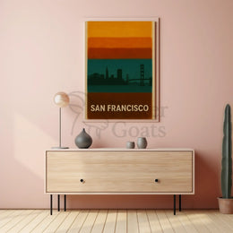 San Francisco Skyline Silhouette Travel Poster PosterGoat
