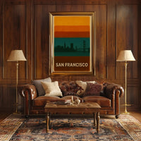 San Francisco Skyline Silhouette Travel Poster PosterGoat