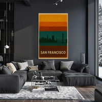 San Francisco Skyline Silhouette Travel Poster PosterGoat
