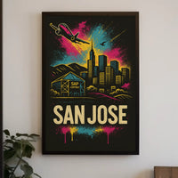 San Jose Dynamic Skyline Travel Poster PosterGoat