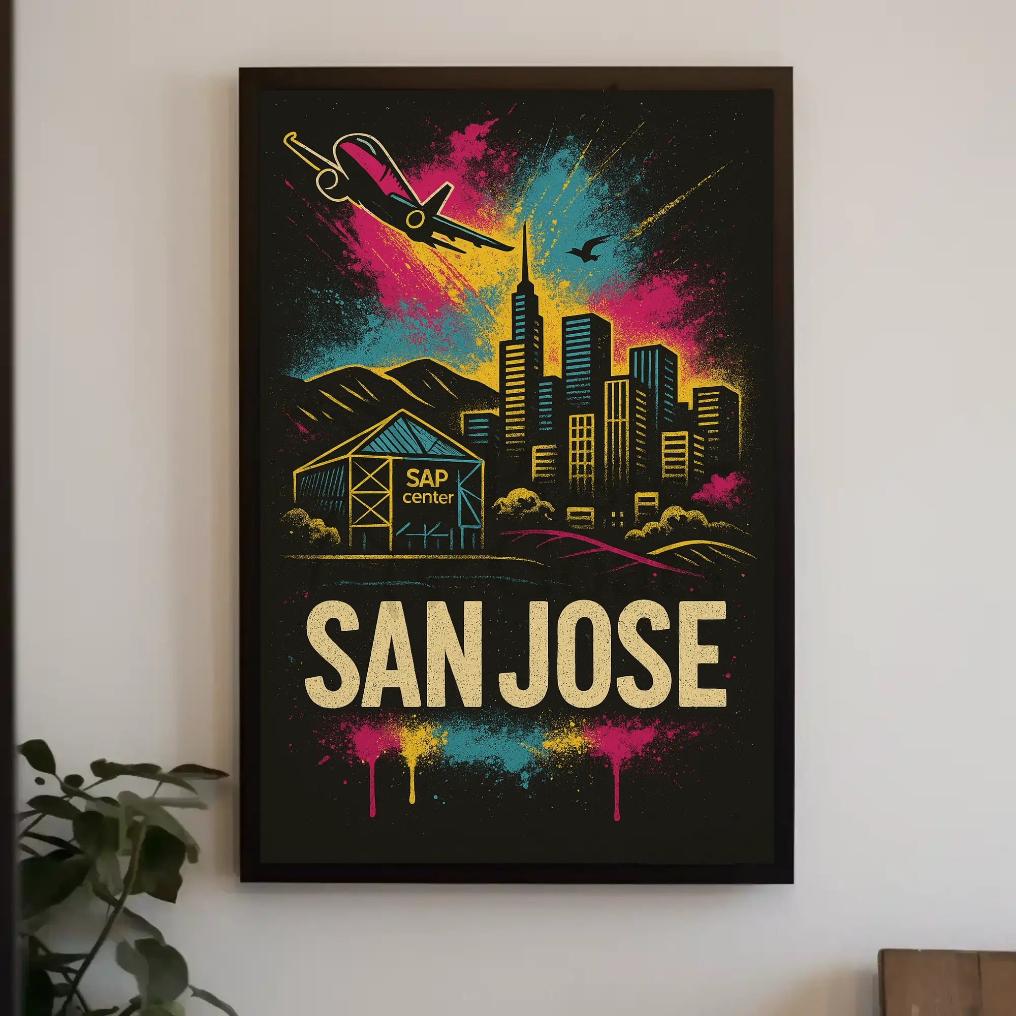 San Jose Dynamic Skyline Travel Poster PosterGoat