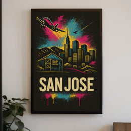 San Jose Dynamic Skyline Travel Poster PosterGoat