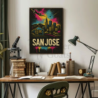 San Jose Dynamic Skyline Travel Poster PosterGoat