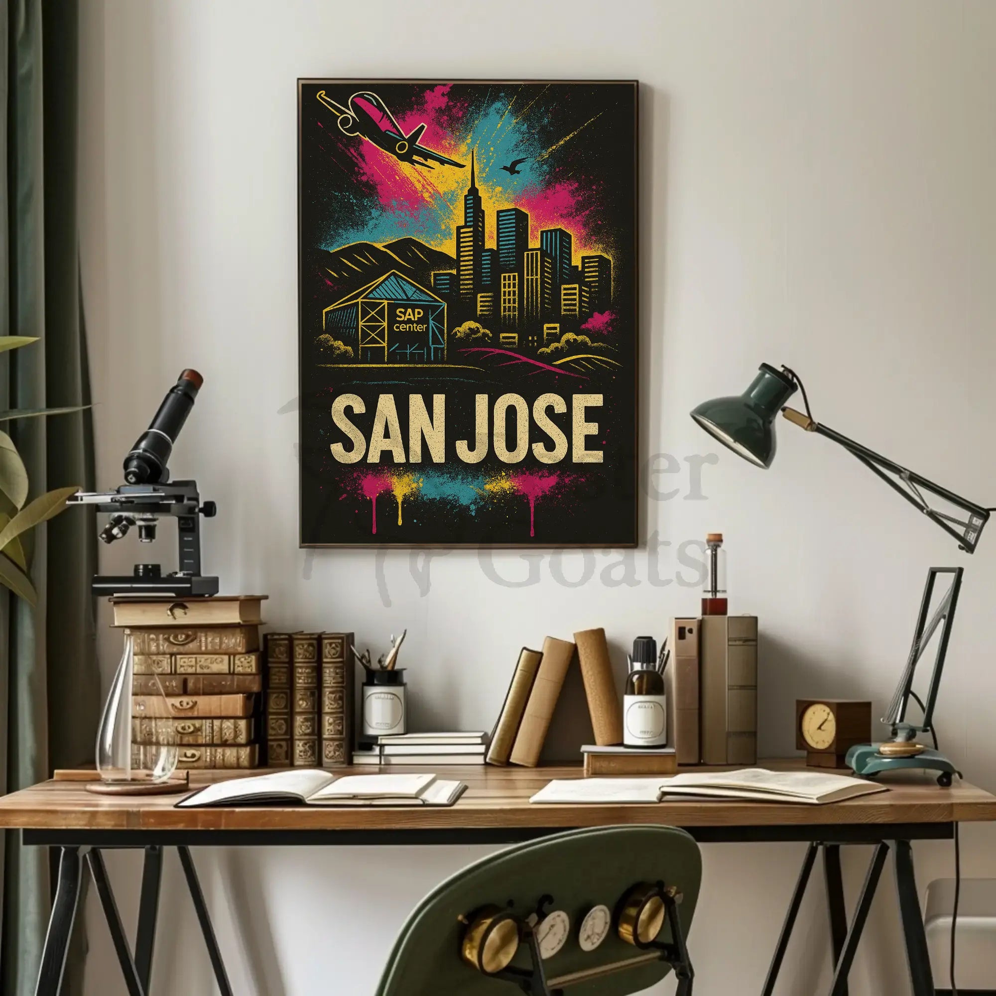 San Jose Dynamic Skyline Travel Poster PosterGoat