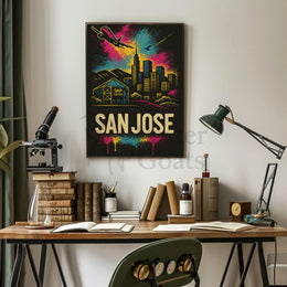 San Jose Dynamic Skyline Travel Poster PosterGoat