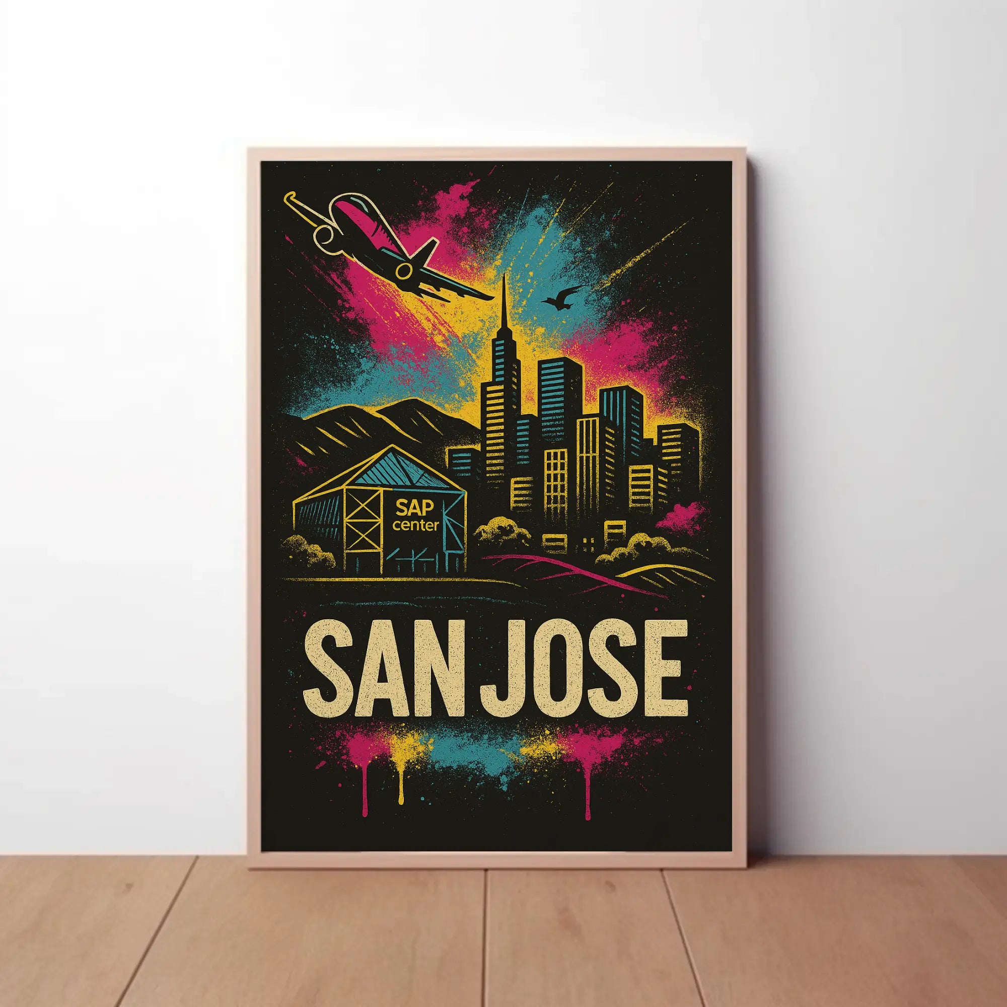 San Jose Dynamic Skyline Travel Poster PosterGoat
