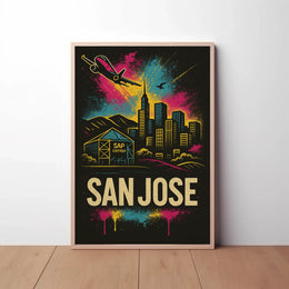 San Jose Dynamic Skyline Travel Poster PosterGoat