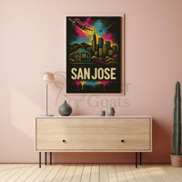 San Jose Dynamic Skyline Travel Poster PosterGoat