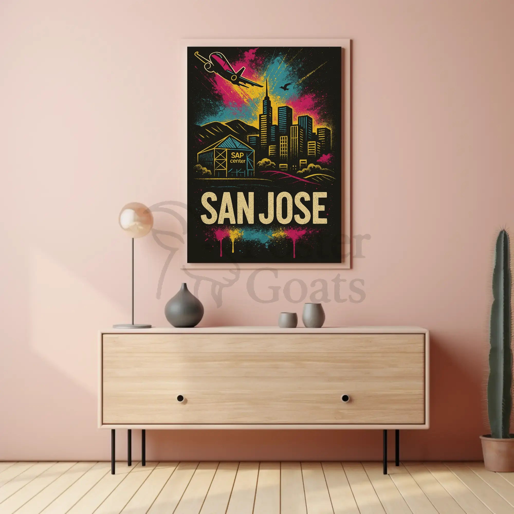 San Jose Dynamic Skyline Travel Poster PosterGoat