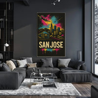 San Jose Dynamic Skyline Travel Poster PosterGoat