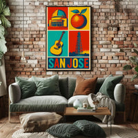 San Jose Illustrated Cityscape Cultural or Heritage Poster PosterGoat