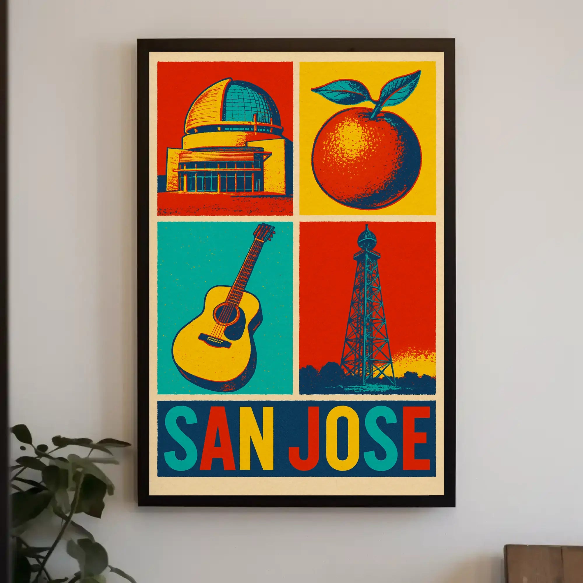 San Jose Illustrated Cityscape Cultural or Heritage Poster PosterGoat