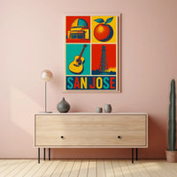 San Jose Illustrated Cityscape Cultural or Heritage Poster PosterGoat
