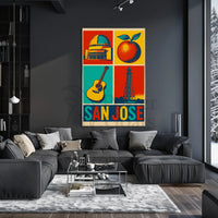 San Jose Illustrated Cityscape Cultural or Heritage Poster PosterGoat