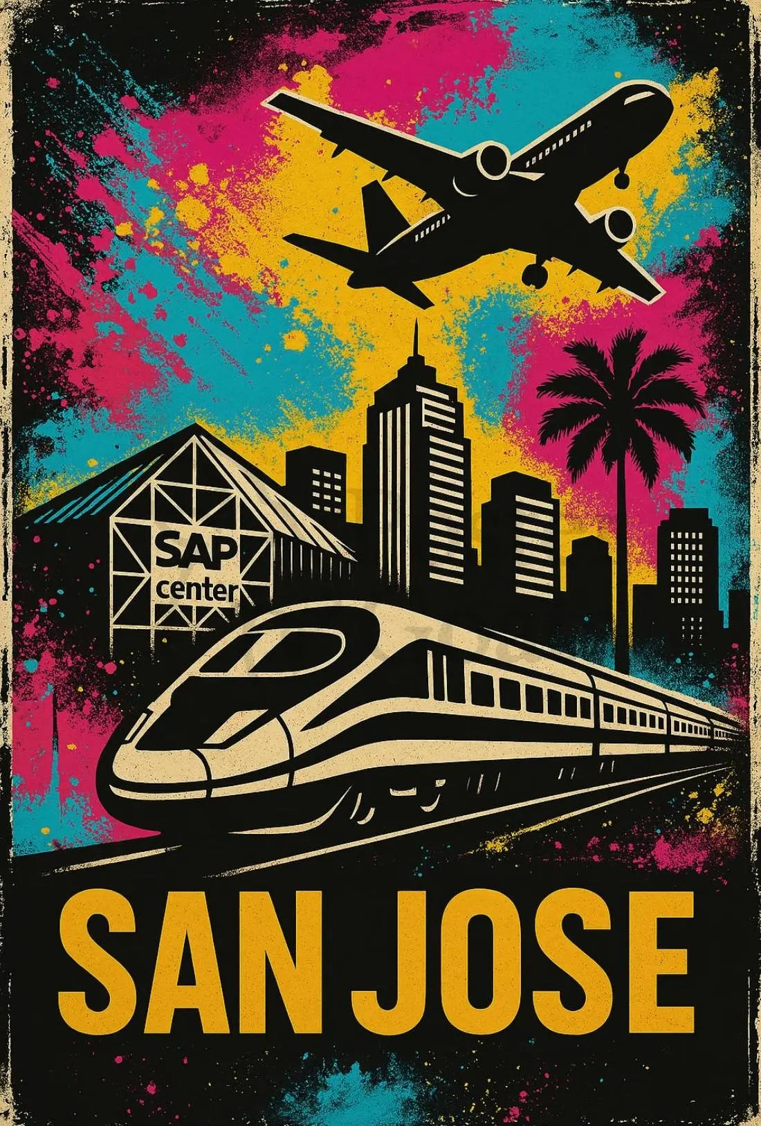 San Jose Urban Vibe Retro Travel Poster PosterGoat