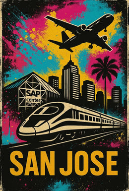 San Jose Urban Vibe Retro Travel Poster PosterGoat