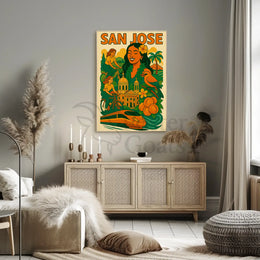 San Jose Vibrancy Vintage Travel Theme Poster PosterGoat