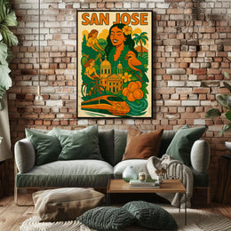 San Jose Vibrancy Vintage Travel Theme Poster PosterGoat