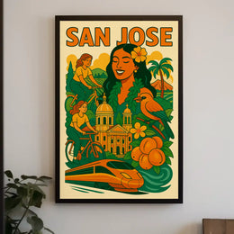San Jose Vibrancy Vintage Travel Theme Poster PosterGoat