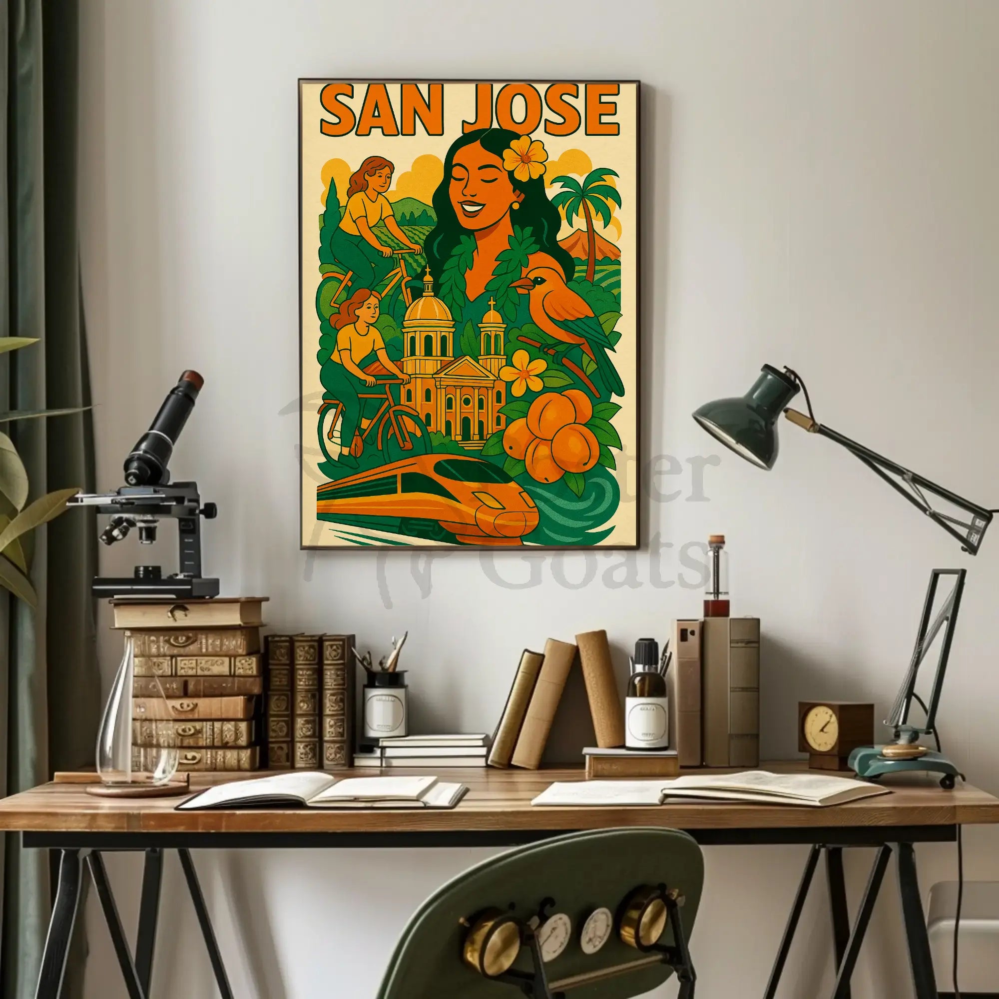 San Jose Vibrancy Vintage Travel Theme Poster PosterGoat